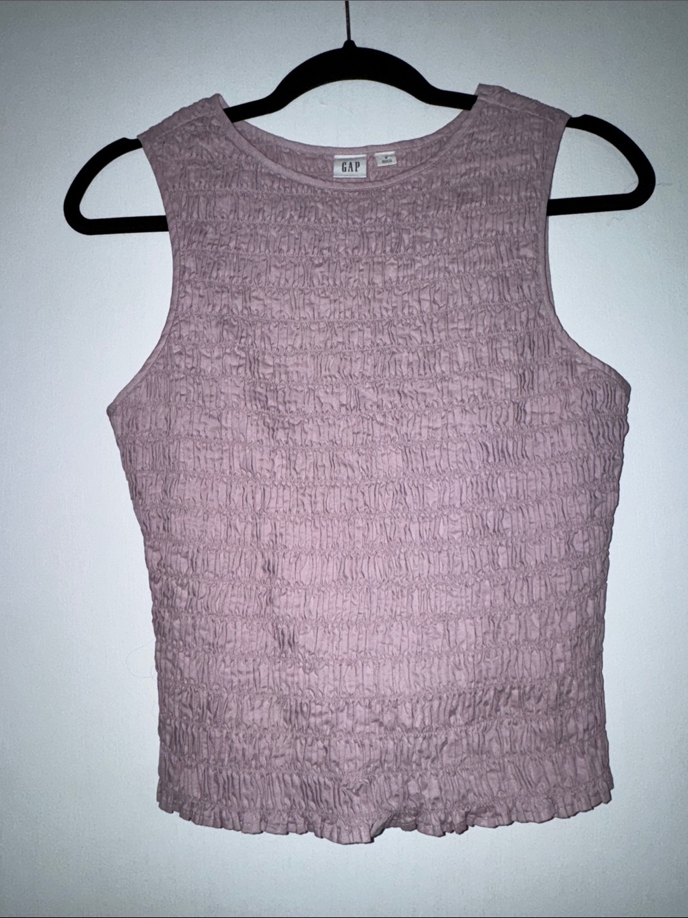 GAP Blush Pink Smocked Sleeveless Tank Top